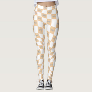 chequered beige and grey modern retro  leggings