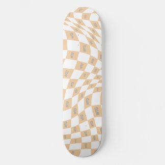 chequered beige and grey modern retro skateboard