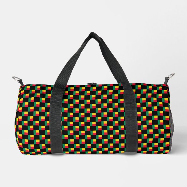 Chequered Benin Flag Pattern  Duffle Bag (Front)