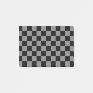 Chequered Black and Charcoal Grey Post-it Notes