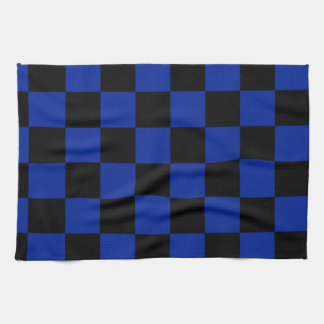 Chequered - Black and Imperial Blue Tea Towel