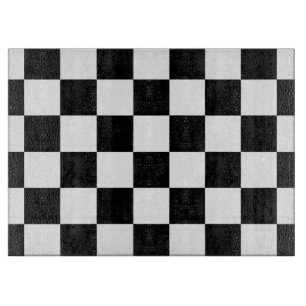 Chequered Black and White Cutting Board