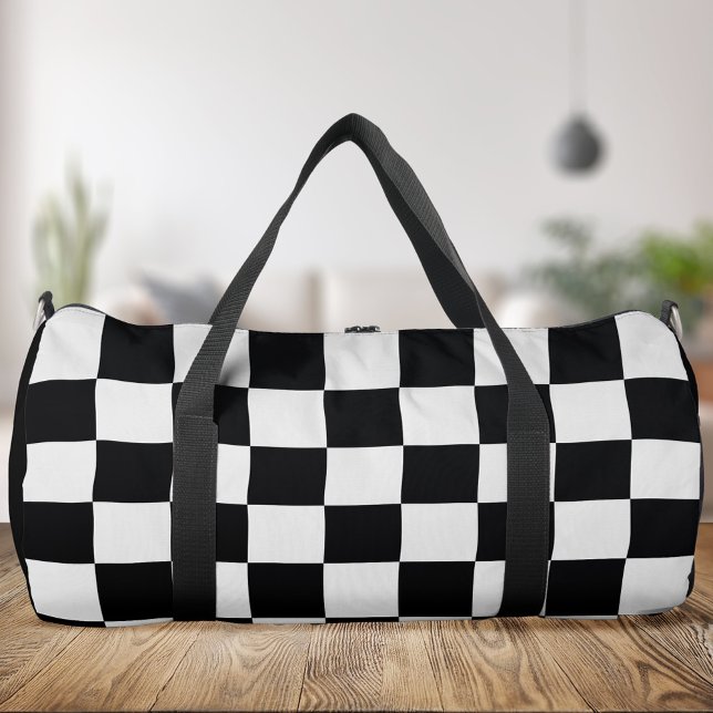 Chequered Black and White  Duffle Bag (Creator Uploaded)
