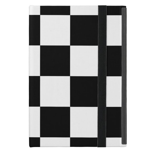 Chequered Black and White iPad Mini Case (Front Closed)