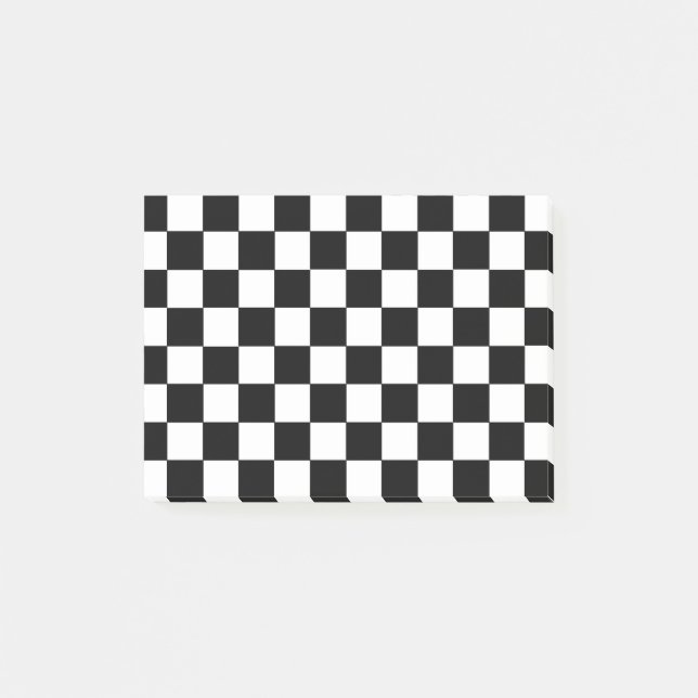 Chequered Black and White Post-it Notes (Front)