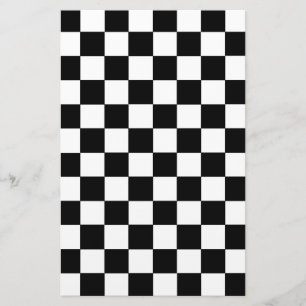 Chequered Black and White Stationery