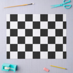 Chequered Black and White Tissue Paper