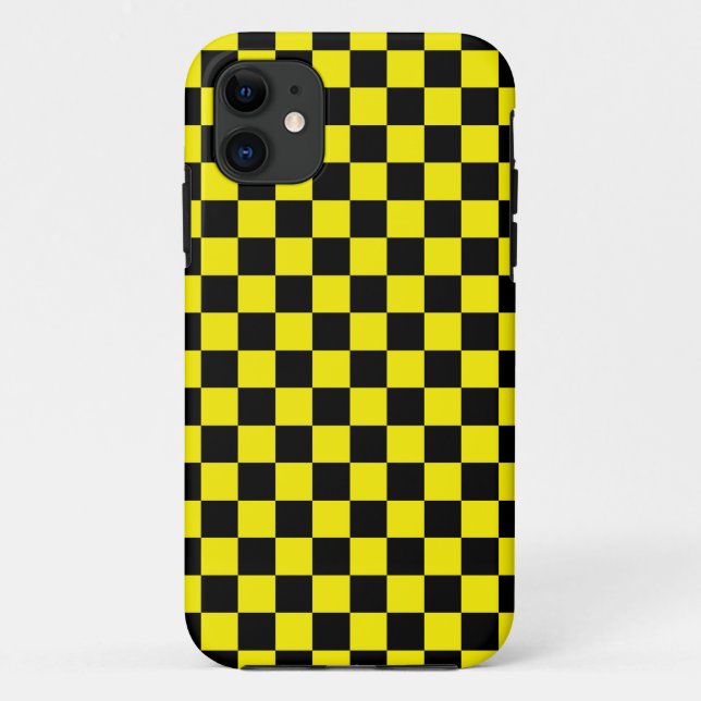 Chequered Black and Yellow Case-Mate iPhone Case (Back)