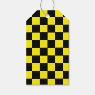 Chequered Black and Yellow Gift Tags