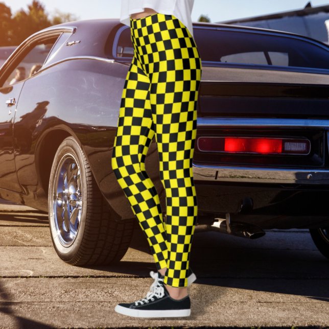 Chequered Black and Yellow Leggings (Creator Uploaded)