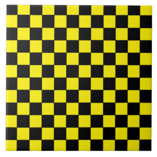 Chequered Black and Yellow Tile