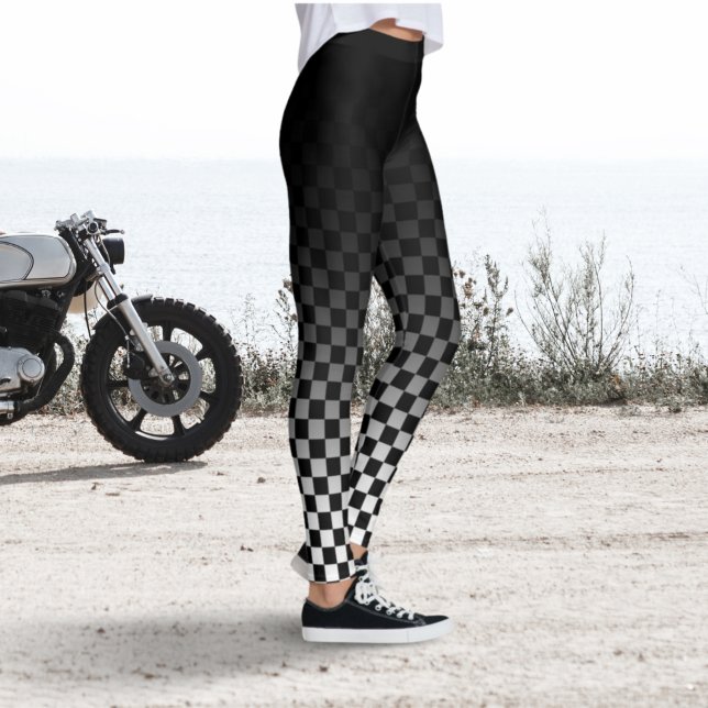 Chequered Black Fade Leggings (Creator Uploaded)