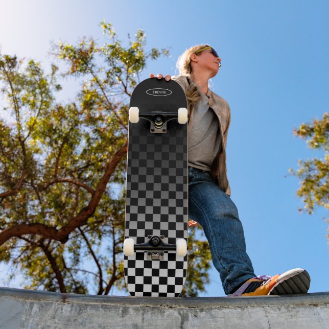 Chequered Black Fade Skateboard (Outdoor 1)
