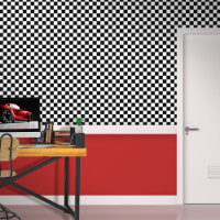 Chequered Black Pick Your Background Colour