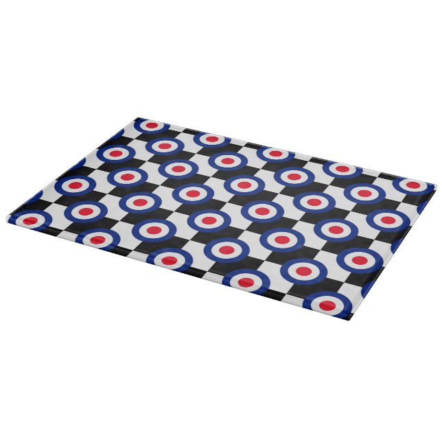 Chequered Black Racing Target Mod Cutting Board (Corner)