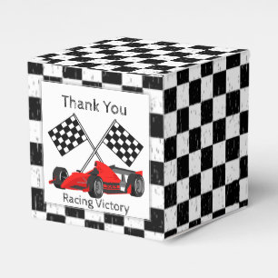 Chequered, Black-White Race-Car Gifts Favour Box