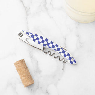 Chequered Blue and White Corkscrew
