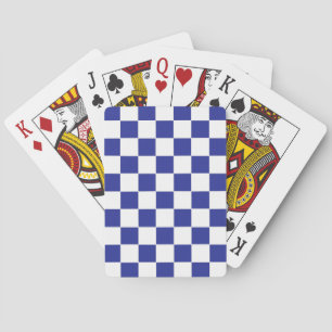 Chequered Blue and White Playing Cards