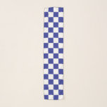 Chequered Blue and White Scarf<br><div class="desc">Abstract digital art of blue and white squares in a chequered formation.</div>
