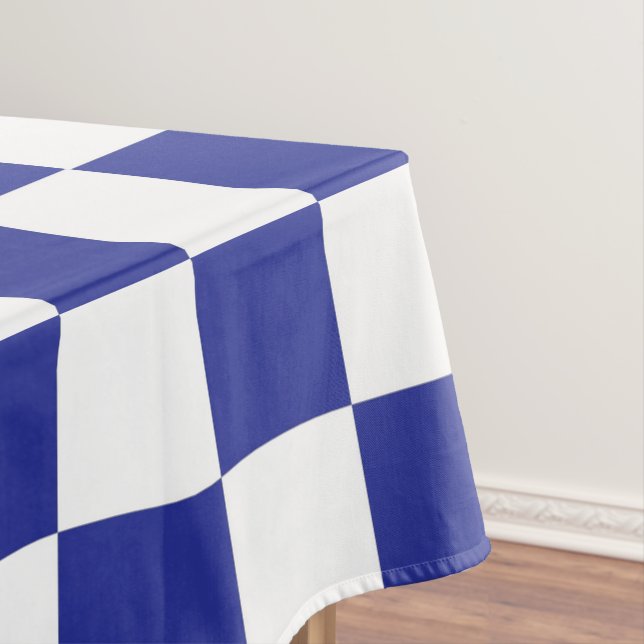Chequered Blue and White Tablecloth (In Situ)
