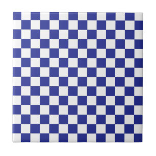 Chequered Blue and White  Tile