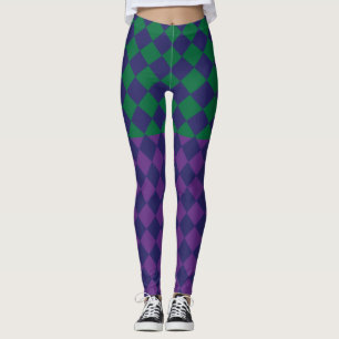 Chequered Blue, purple and Green Smaller Leggings. Leggings