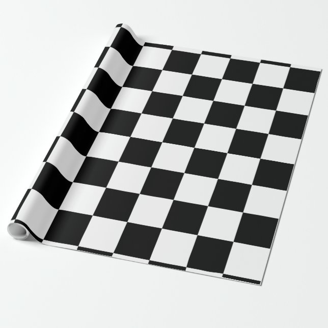 Chequered board pattern with white,black wrapping paper (Unrolled)