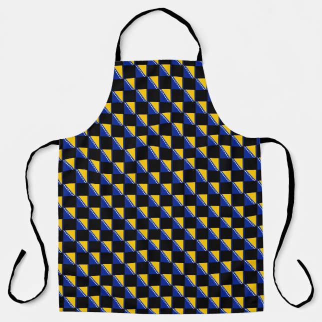 Chequered Bosnia and Herzegovina Flag Pattern  Apron (Front)