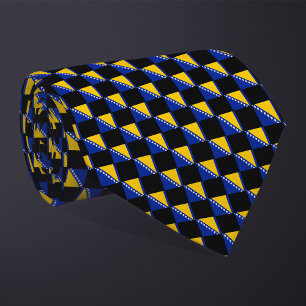 Chequered Bosnia and Herzegovina Flag Pattern  Tie