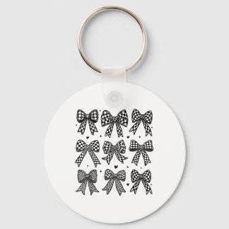 Chequered Bow Flag Race Car Racing Women Cute Coqu Key Ring