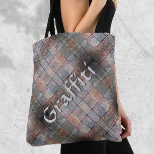 Chequered Brick Urban Grunge Personalised Tote Bag