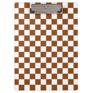 Chequered Brown and White Clipboard