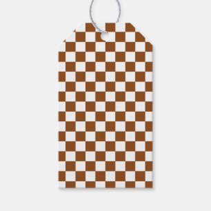 Chequered Brown and White Gift Tags