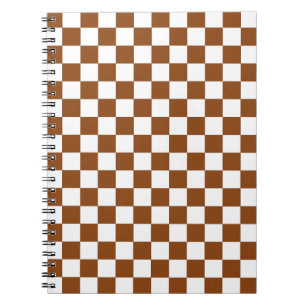 Chequered Brown and White Notebook