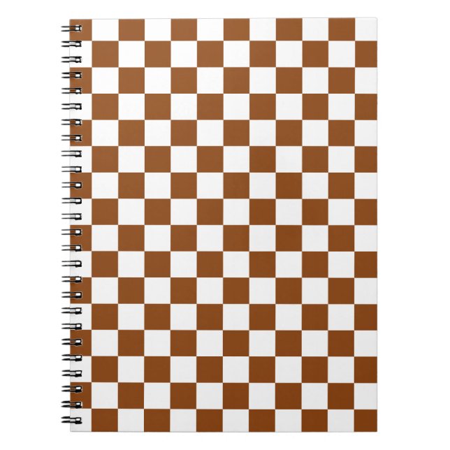 Chequered Brown and White  Notebook (Front)