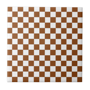Chequered Brown and White Tile