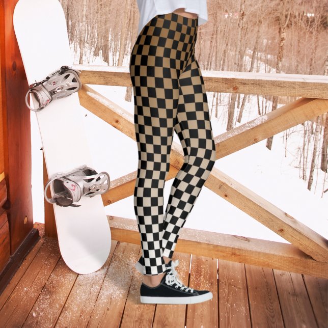 Chequered Brown Fade Leggings (Creator Uploaded)