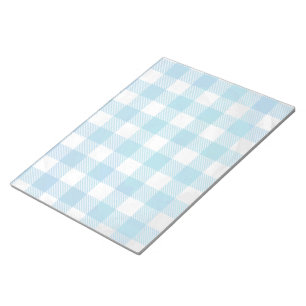 Chequered Buffalo Plaid Blue and White Notepad