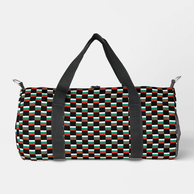 Chequered Bulgaria Flag Pattern  Duffle Bag (Front)