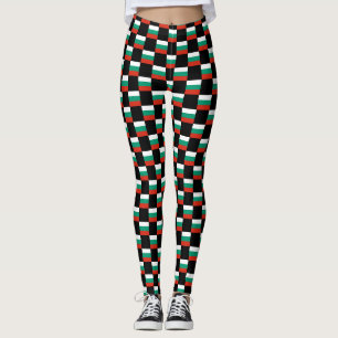 Chequered Bulgaria Flag Pattern Leggings