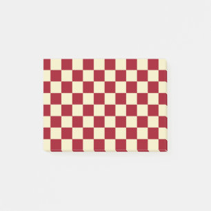 Chequered Burgundy and Cream Post-it Notes