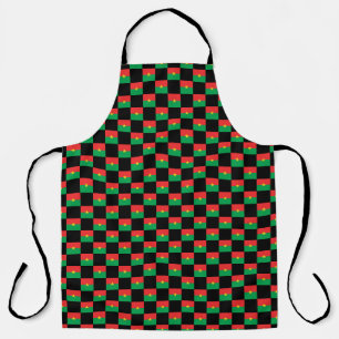 Chequered Burkina Faso Flag Pattern Apron