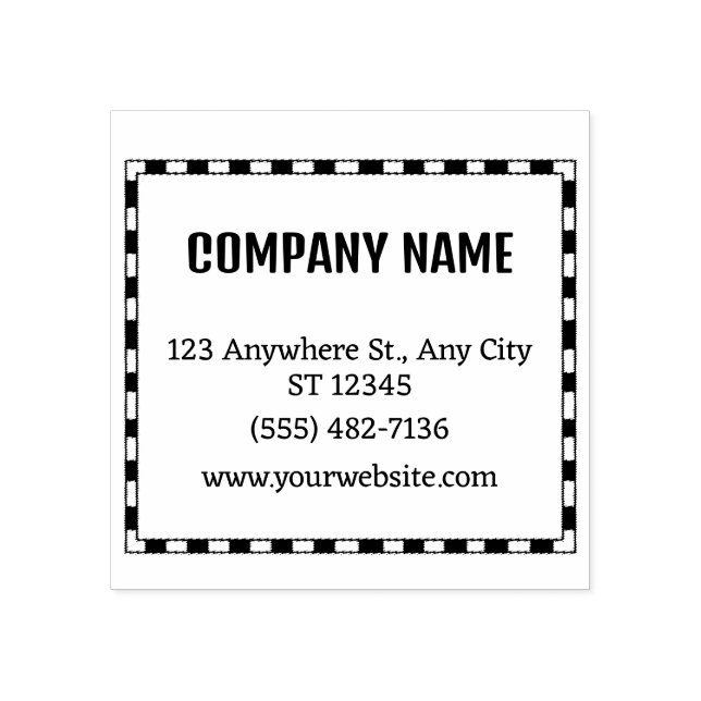 Chequered Business Address Stamp (Imprint)