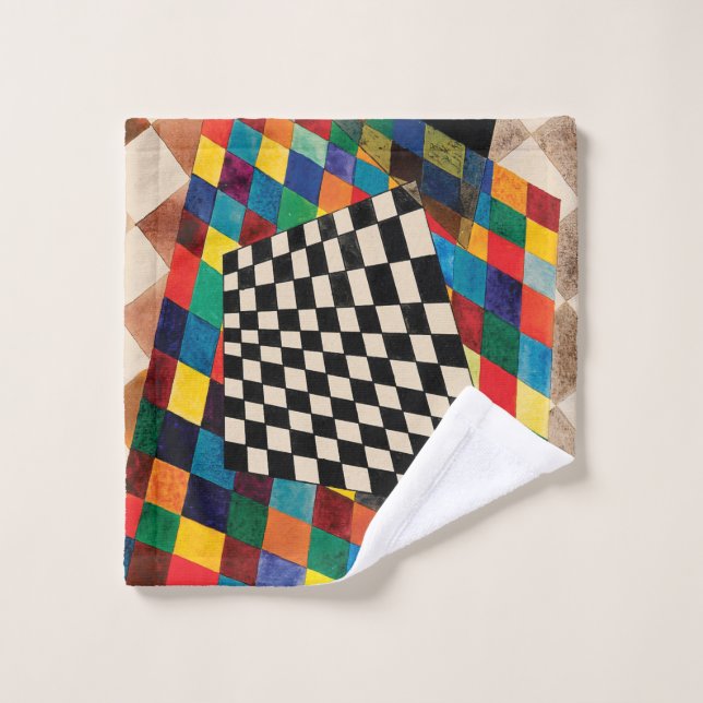 Chequered by Wassily Kandinsky Wash Cloth (Wash Cloth)