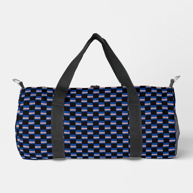 Chequered Cabo Verde Flag Pattern  Duffle Bag (Front)
