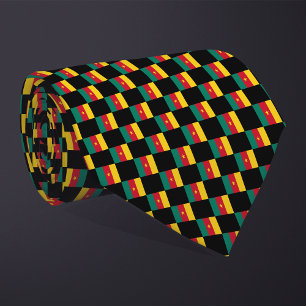 Chequered Cameroon Flag Pattern  Tie