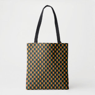Chequered Cameroon Flag Pattern Tote Bag