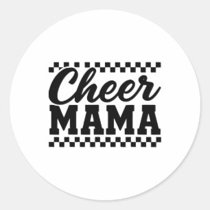 Chequered Cheer Cheerleading For Cheerleader Mum M Classic Round Sticker