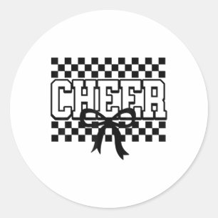 Chequered Cheer Cheerleading For Cheerleader Youth Classic Round Sticker