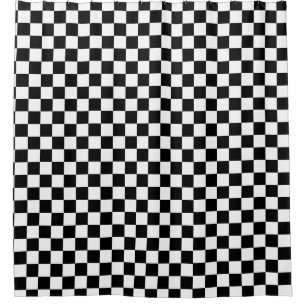 Chequered Chequered Chequerboard Board Shower Curt Curtain